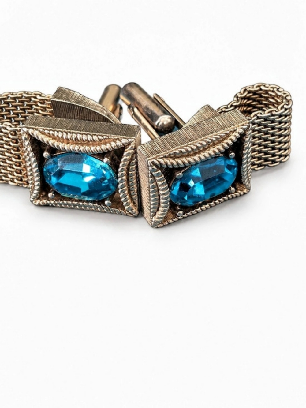 Vintage Swank Blue Crystal Mesh Wraparound